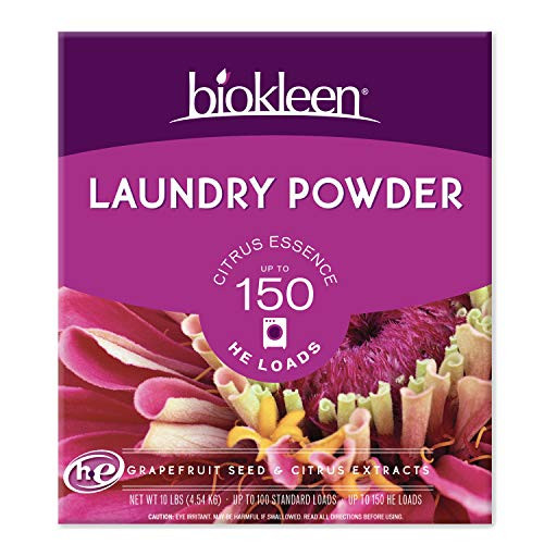 Biokleen Laundry Detergent Powder Concentrated EcoFriendly NonToxic PlantBased No Artificial Fragrance Colors or Preservatives Citrus Essence 10 Pounds  150 HE Loads100 Standard Loads