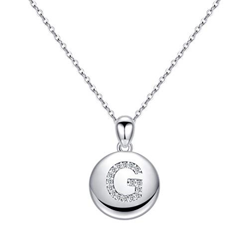 Turandoss G Letter Necklace for Women Girls Disc 14K White Gold Plated Pendant Letter Necklace for Women Girls Alphabet Initial Necklaces for Women Teens Girls Turandoss G Letter Necklace for Women Girls Disc 14K White Gold Plated Pendant Letter Necklace for Women Girls Alphabet Initial Necklaces for Women Teens Girls