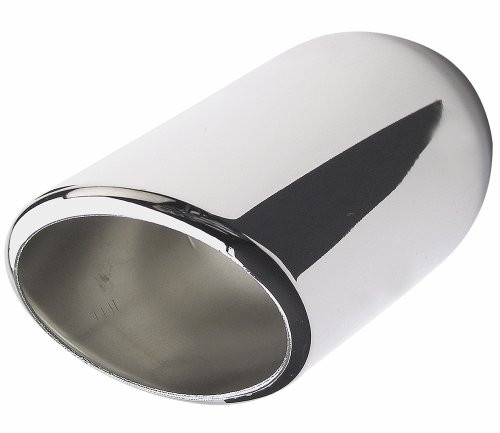 Hedman Hedders 17137 Hot Tip Exhaust Tip Chrome Round Angle 9 in Length 25 in Inlet 2 58 in Outlet Weld On Hot Tip Exhaust Tip