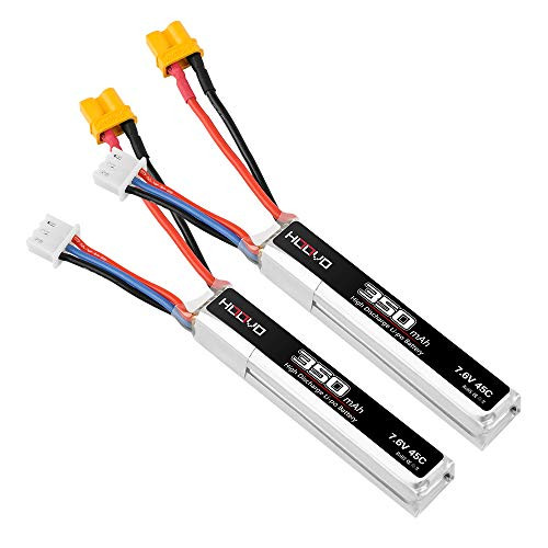 HOOVO 2S 45C 350mAh 76V HV RC LiPo Battery with XT30 Connector for Micro FPV Racing Drone Quadcopter2 Pack