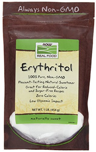 NOW Foods Erythritol GreatTasting Sugar Replacement Zero Calories Low Glycemic Impact Kosher 1Pound