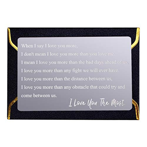 Engraved Wallet Insert Anniversary Gifts for Men I Love You Boyfriend Gifts Metal Wallet Card Insert Mini Love Note Anniversary Card from Wife Anniversary Cards for Husband Deployment Gift Engraved Wallet Insert Anniversary Gifts for Men I Love You Boyfriend Gifts Metal Wallet Card Insert Mini Love Note Anniversary Card from Wife Anniversary Cards for Husband Deployment Gift