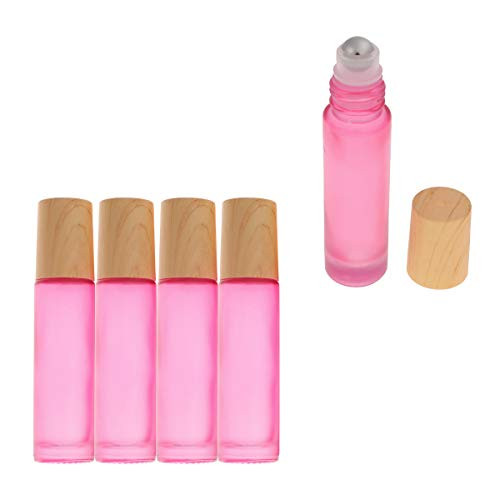 Beaupretty Glass Refillable Bottles with Stainless Steel Roller Ball for Aromatherapy Essential Oils Perfumes Lip Balms 10Pcs 10ML