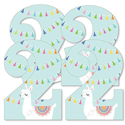 2nd Birthday Whole Llama Fun - Two Shaped Decorations DIY Llama Fiesta Second Birthday Party Essentials - Set of 20