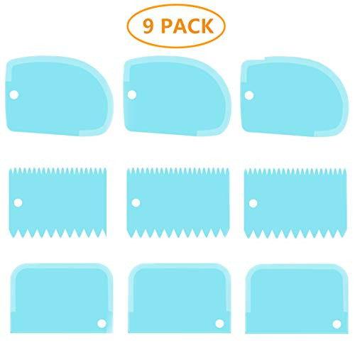 9 Pack Plastic Cake Scraper Dough Scraper Bowl Scraper Multipurpose Food Scrappers for Bread Dough Cake Fondant Icing 9 Pack Plastic Cake Scraper Dough Scraper Bowl Scraper Multipurpose Food Scrappers for Bread Dough Cake Fondant Icing