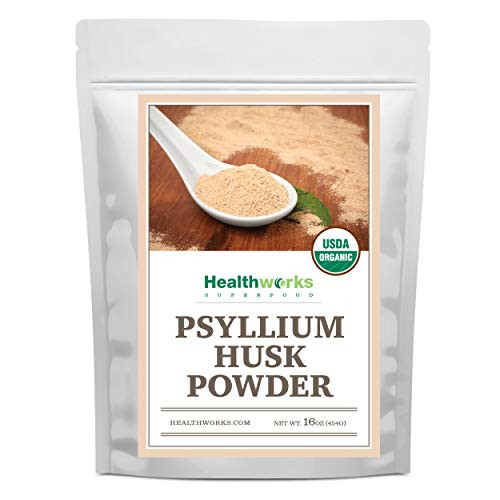 Healthworks Psyllium Husk Powder 16 Ounces  1 Pound  Raw  Certified Organic  Finely Ground Powder from India  Keto Vegan  NonGMO  Fiber Support