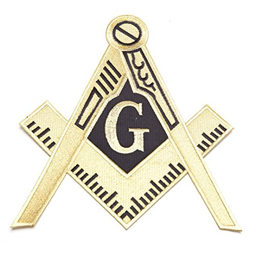 Masonic Patch Embroidered IronOn Crest Emblem Square Compass Large 10