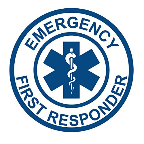 First Responder Medical Caduceus 5 Inch Round  Indoor Outdoor Vinyl Decal