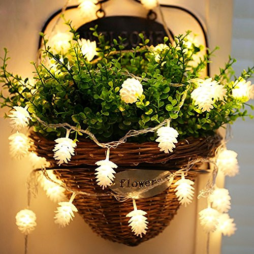 LOHOME Pine Cone String Light String Lights - 6.5ft 20 LED String Fairy Decorative Lights for Home, Garden, Patio, Yard, Christmas Tree, Parties (6.5ft) LOHOME Pine Cone String Light String Lights - 6.5ft 20 LED String Fairy Decorative Lights for Home, Garden, Patio, Yard, Christmas Tree, Parties (6.5ft)