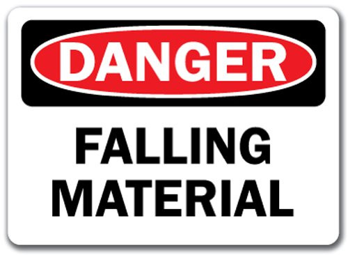 Danger Sign  Falling Material  10 x 14 OSHA Safety Sign
