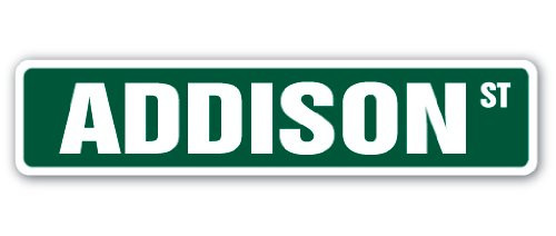 Addison Street Sign Childrens Name Room Sign  IndoorOutdoor  18 Wide