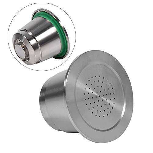 Aeloa Coffee Capsule  Stainless Steel Refillable Reusable Coffee Refillable Capsule with Spoon Compatible with Nespresso Machine