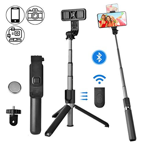 USTINE AL03 Selfie Stick Tripod Extendable Bluetooth Stand with Wireless Remote Shutter for Android ?iPhone 1111 ProXS MaxXRX87