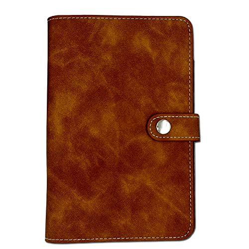 A6 PU Leather Notebook Binder Refillable 6 Round Ring Binder Cover for A6 Filler Paper Notebook Personal Planner Binder Brown