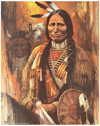 5 Native American Indian Art Prints Chief Western Decor Poster