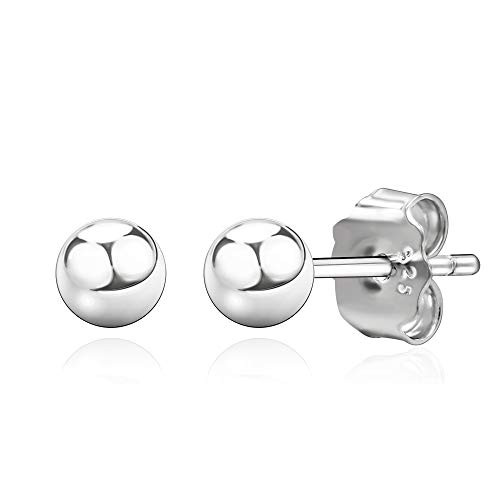 Spoil Cupid 925 Sterling Silver Round Ball Stud Earrings 3mm Ball Stud