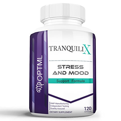 TranquiliX Anxiety and Stress Relief Formula Advanced AntiAnxiety Mood Support Sleep Aid Reduce Panic Attacks Increase Calm Happiness and Relaxation Stress Reduction 120 Capsules