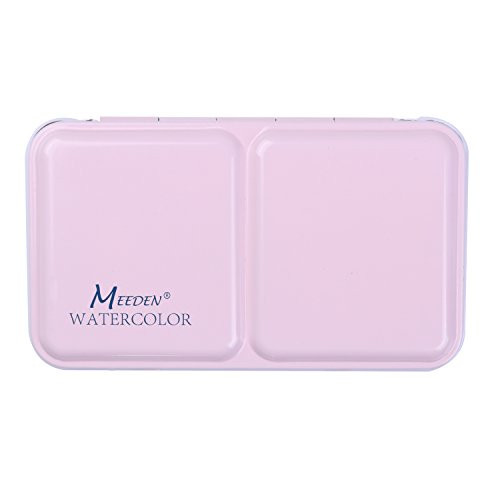 MEEDEN Empty Watercolor Tins Box Palette Paint Case Small Pink Tin Will Hold 12 Half Pans or 6 Full Pans