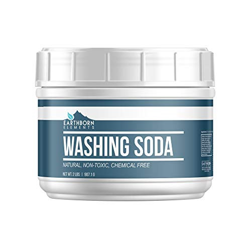 AllNatural Washing Soda 2 lb 32 oz by Earthborn Elements Resealable Tub with Scoop Soda Ash Sodium Carbonate Laundry Booster NonToxic Hypoallergenic