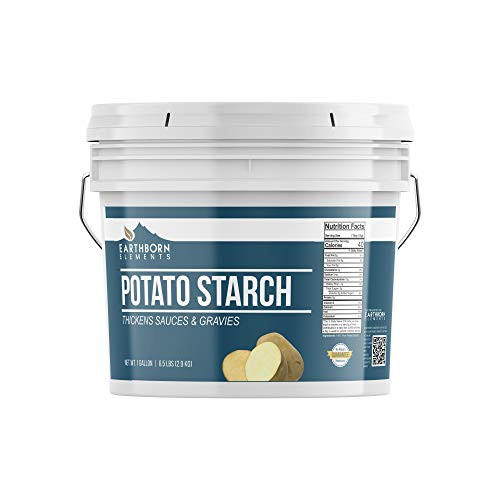 Potato Starch 1 gallon 65 lbs by Earthborn Elements Resealable bucket GlutenFree NONGMO AllNatural Thickener For Sauces Soup  Gravy No Added Preservatives Or Artificial Ingredients