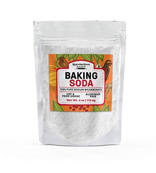 Baking Soda 4 oz by Unpretentious Baker Highest Quality Food USP Grade NonGMO Pesticide Free Great for Baking Cooking Leavening Agent Pure Sodium Bicarbonate Baking Soda 4 oz by Unpretentious Baker Highest Quality Food USP Grade NonGMO Pesticide Free Great for Baking Cooking Leavening Agent Pure Sodium Bicarbonate