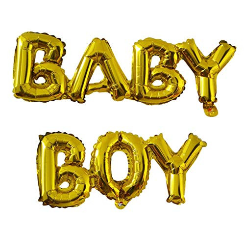 Small Baby Boy or Girl Alphabet Letters Balloons Foil Balloons Mylar Balloons for Party Decoration Gold Baby Boy