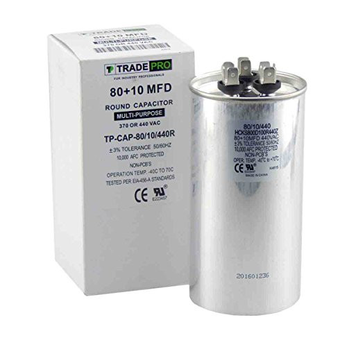 TradePro 8010 MFD Replaces Both 440 and 370 Volt Round Run Dual Capacitor 80  10