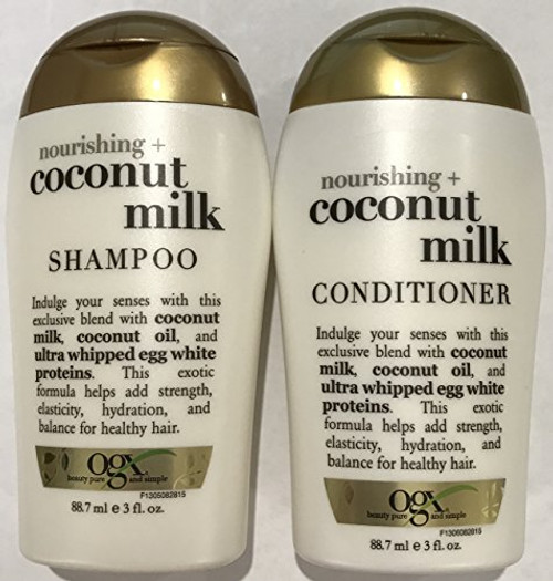 Ogx Nourishing Coconut Milk Shampoo Conditioner Travel Size 3 Oz Each Ogx Nourishing Coconut Milk Shampoo Conditioner Travel Size 3 Oz Each