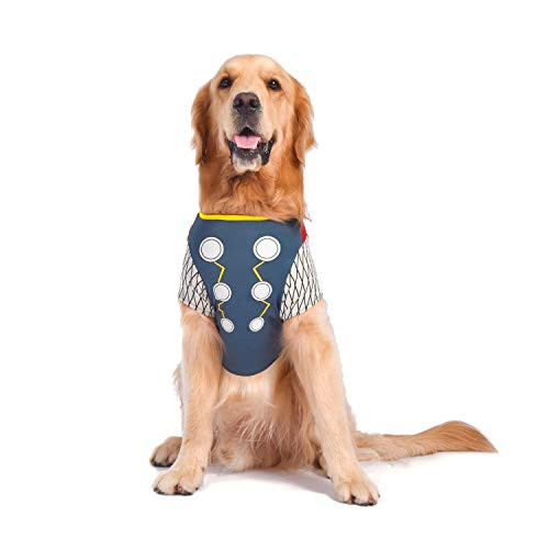 Marvel Comics for Pets Thor Costume for Dogs XLarge  Halloween Costume for All Large Dogs  Cute Soft and Comfortable Dog Clothes  Officially Licensed Dog Apparel from Marvel Comics Black