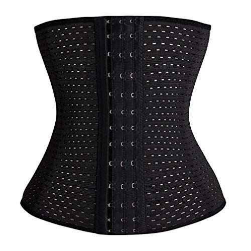 Everbellus Breathable Latex Corset Training Waist Cincher for Women 2XL Black