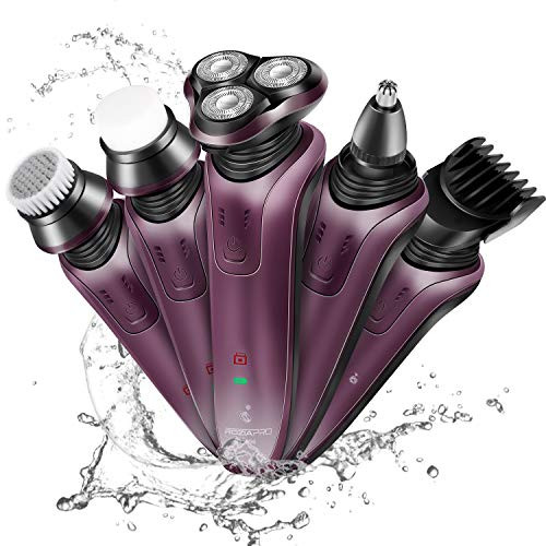 Electric Razor for Men 5 in 1 Beard Trimmer Cordless Shaver Hair Trimmer Rechargeable Electric Razor Waterproof Electric Beard Trimmer for Men