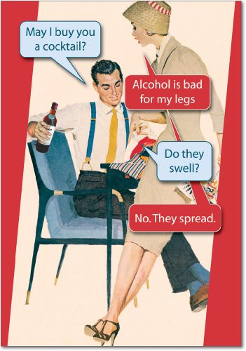 NobleWorks  Funny Retro Birthday Card with Envelope  Adult Humor Celebration Greeting  Bad For Legs 0754