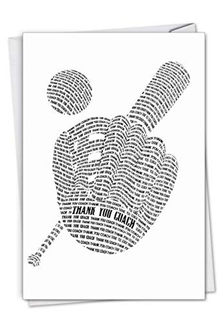 NobleWorks Baseball Mitt Baseball Thank You Card for Coach Thankful Gratitude Notecard from Team Parents C3124TYG NobleWorks Baseball Mitt Baseball Thank You Card for Coach Thankful Gratitude Notecard from Team Parents C3124TYG