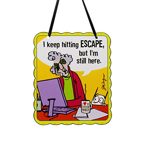 Hallmark Christmas, Metal Maxine Computer Escape Button, Office Joke, Funny Ornament