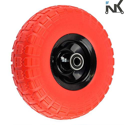 NK Troy Safety WFFOR10 Heavy Duty Solid Rubber Flat Free Tubeless Hand TruckUtility Tire Wheel 4103504 Tire 214 Offset Hub 58 Bearing
