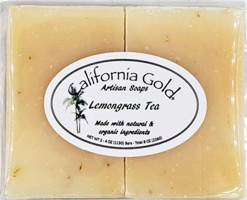 California Gold Artisan Soaps Natural and Organic Lemongrass Tea Bar Soap For Men and Women 4 oz Pack of 2 8 oz Total California Gold Artisan Soaps Natural and Organic Lemongrass Tea Bar Soap For Men and Women 4 oz Pack of 2 8 oz Total