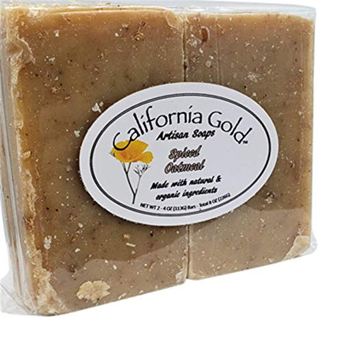 California Gold Artisan Soaps Natural and Organic Spiced Oatmeal Bar Soap For Men and Women 4 oz Pack of 2 8 oz Total California Gold Artisan Soaps Natural and Organic Spiced Oatmeal Bar Soap For Men and Women 4 oz Pack of 2 8 oz Total