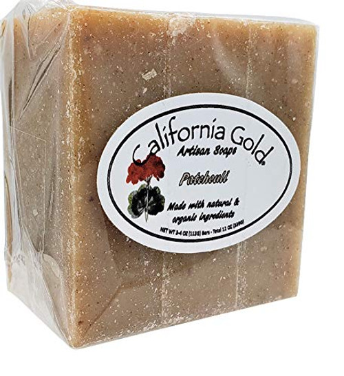 California Gold Artisan Soaps Natural and Organic Patchouli Bar Soap 3pack for Men and Women 34 oz Bar Soaps 12 oztotal