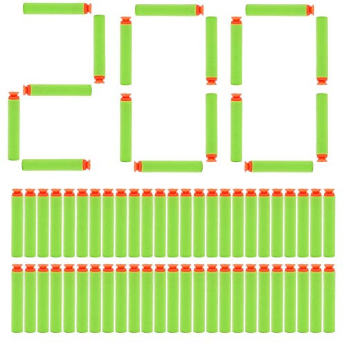 YSPACE Refill Bullets 200 Darts Compatible for Nerf N Strike Elite Series Suction Green