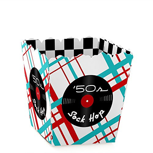 50's Sock Hop - Party Mini Favor Boxes - 1950s Rock N Roll Party Treat Candy Boxes - Set of 12 50's Sock Hop - Party Mini Favor Boxes - 1950s Rock N Roll Party Treat Candy Boxes - Set of 12