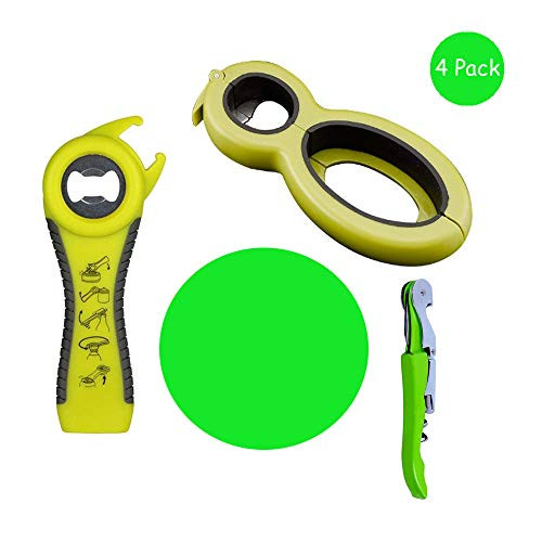 Bottle Opener Jar Opener Kit Easy Jar Opening GripperCan OpenerBag OpenerSoda Bottle Cap Opener for Children Elderly and Rheumatoid Arthritis Sufferers