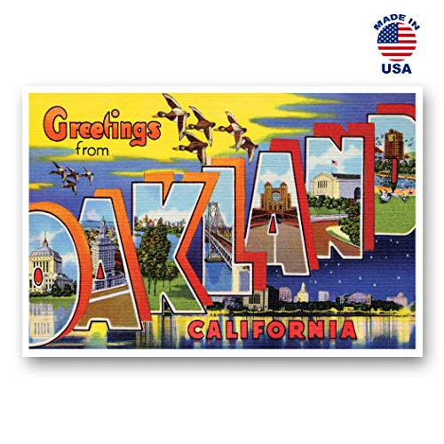 GREETINGS FROM OAKLAND CA vintage reprint postcard set of 20 identical postcards Large Letter Oakland California city name post card pack ca 1930s1940s Made in USA