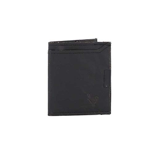 Compact WaterResistant BiFold Square Wallet  Black