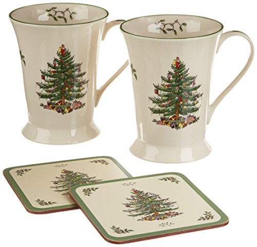 Spode Christmas Tree Mug and Coaster Set Set of 2 Spode Christmas Tree Mug and Coaster Set Set of 2