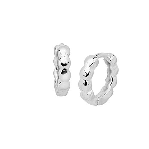 Silpada Soleil Beaded Huggie Hoop Earrings in Sterling Silver