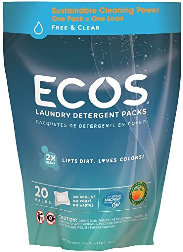 Ecos Laundry Detergent Pods Free and Clear 2X Ultra