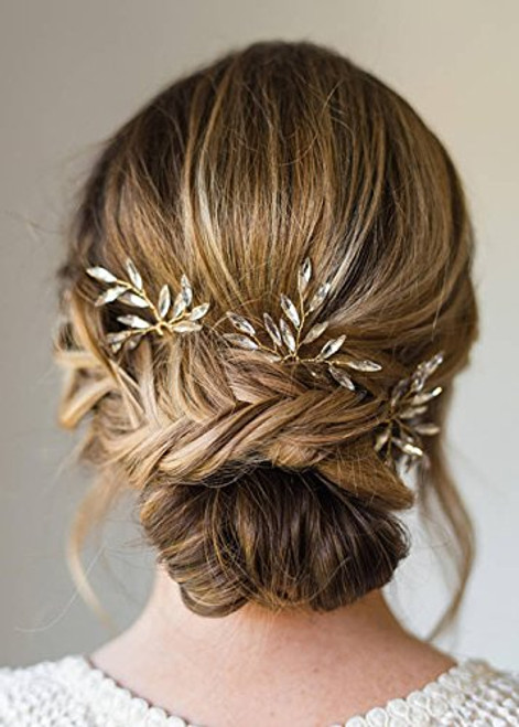 BERYUAN Women Rhinestone Gold Leaf Hair Pins Crystal Headpiece Wedding Women Hair Accessories Prom Hair Dress3pcs Gold Hair Pinsgold BERYUAN Women Rhinestone Gold Leaf Hair Pins Crystal Headpiece Wedding Women Hair Accessories Prom Hair Dress3pcs Gold Hair Pinsgold