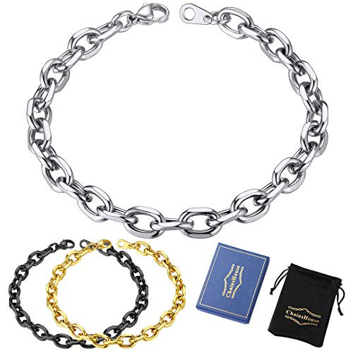 Chain Link Bracelet Stainless Steel 7mm Rolo Cable Bracelet for Men Women Jewelry 75 inch Chain Link Bracelet Stainless Steel 7mm Rolo Cable Bracelet for Men Women Jewelry 75 inch