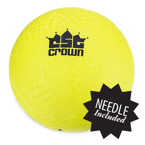 8.5 Inch Official Size Dodge Ball with Textured Grip by Crown Sporting Goods (Yellow)