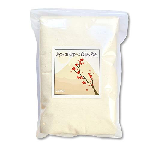 Lazur Japanese Organic Cotton pads  45 Large Pads 90mm?0mm 100 Organic Unbleached
